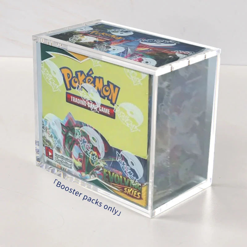 Factory Custom Clear Acrylic Display Box for PokÃ©mon Trading Cards Booster Pack Holder Dustproof Organizer