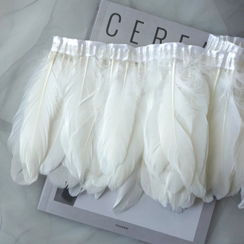 15-20CM Length Various Colors Goose Hard Feather Cloth Edge Stage Costume Shawl Wing Decoration