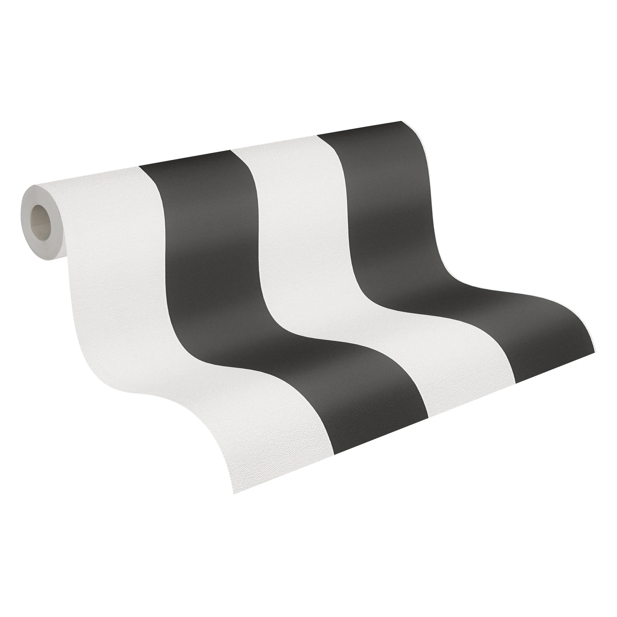Made Germany Modern Non Woven Striped Wallpaper Rolls-Black White-10.05x0.53m-Highly Wash-Resistant Light Resistant Bedroom
