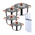 8-piece stainless steel cookware set suitable for induction cooktops San Ignacio Premium Collection + Bergner NATURALLY