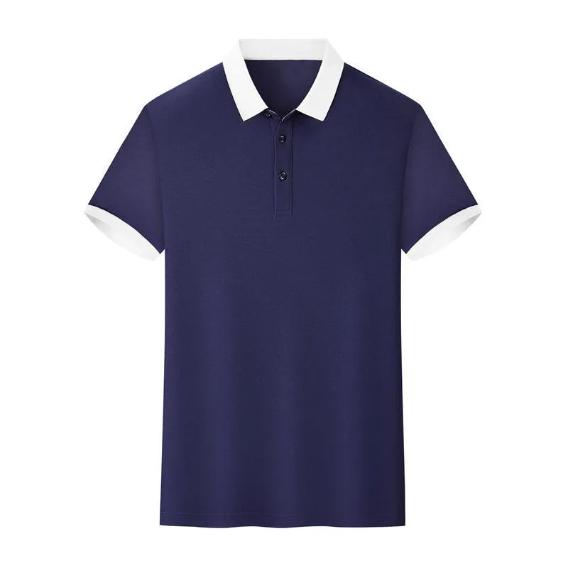 OEM custom logo embroidery printed design 210g Chemical fiber blends color matching second level collar custom  polo shirt