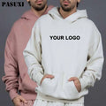 PASUXI High Quality Casual Hooded Mens Hoodie Essential Letter Logo Double Line Chest Style Sweater Men Loose Hoodies