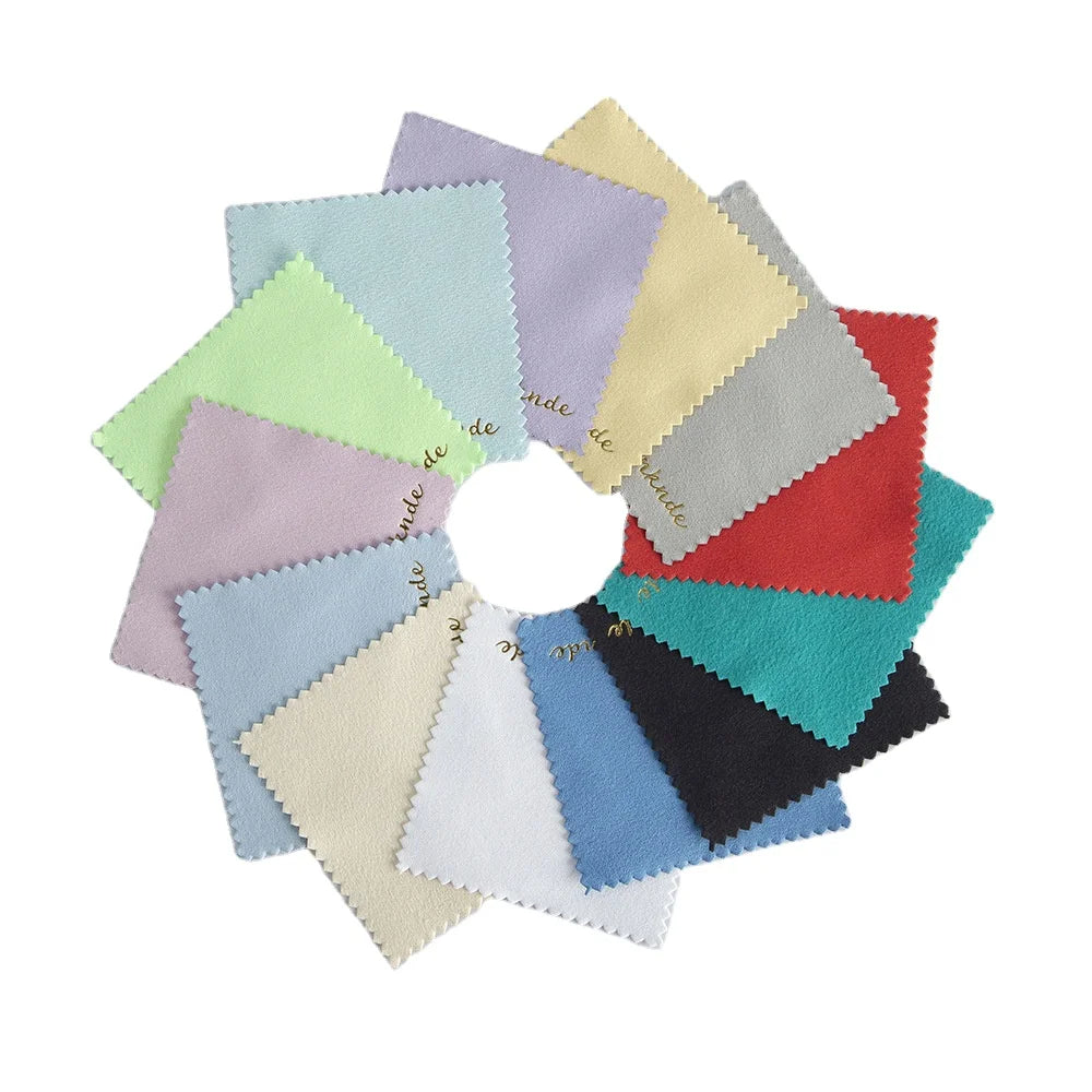 Custom Logo Jewelry Polishing Cloth for Sterling Silver Gold Platinum Safe on Necklaces Rings Bracelets