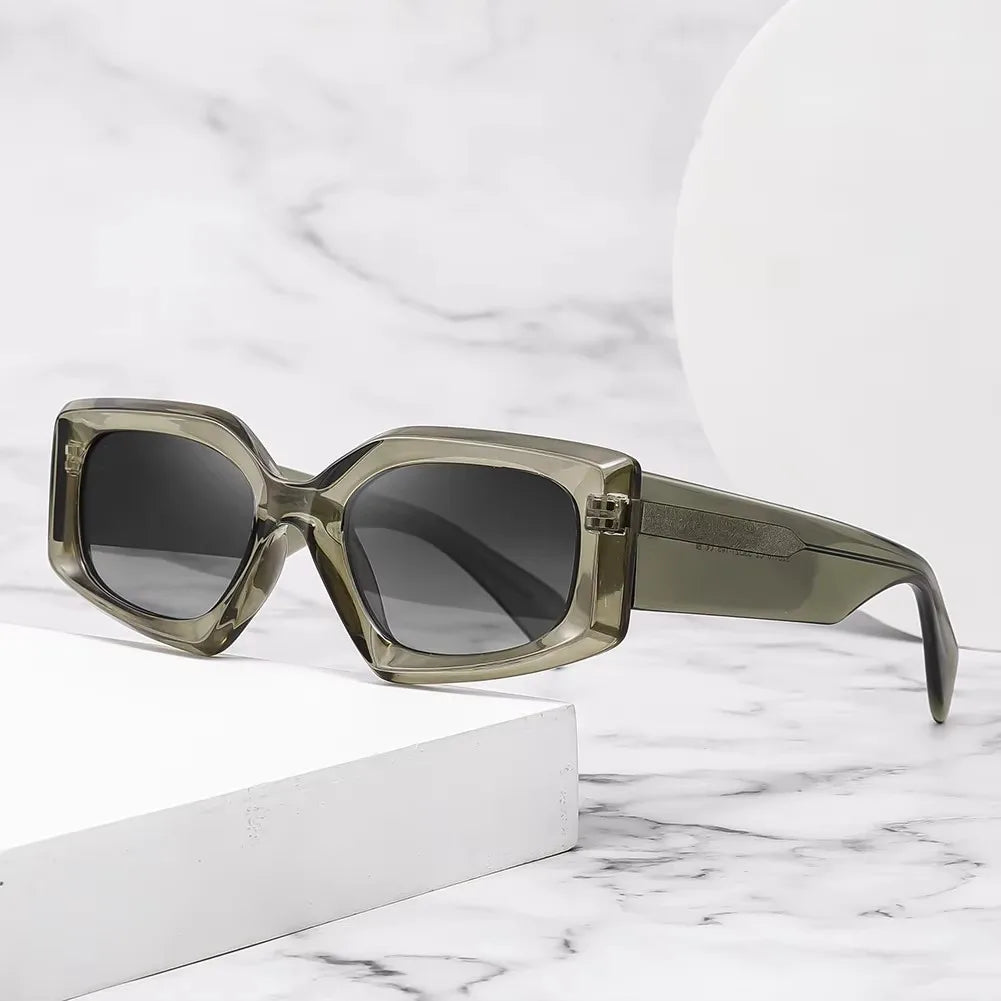 Logo Custom 2026 Vintage Men TR90 Square Polarized Sun Glasses UV400 Green Acetate Cat Eye Sunglasses for Women