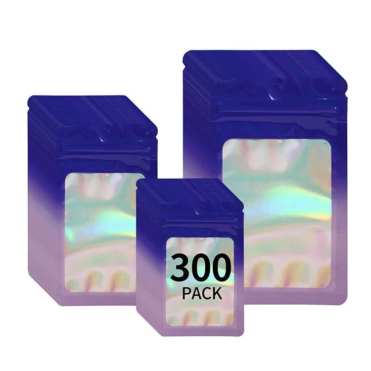 Resealable Zip Lock Mylar Bags with Window Food Grade for Tea/Candy Odor Proof Custom Printing