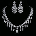 Wholesale Religious Peace Engagement Bridal Brass Cubic Zirconia Wedding Necklace and Earrings Jewelry Sets