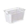 Refrigerator Fresh-keeping Box Food Grade Plastic Drain Transparent Double-layer Large Capacity Fruit Ice Box Storage Box
