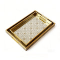 Durable Plastic Table Serving Tray with Handles Tea Serving Tray Storage Vanity Tray for Snacks Makeup Organizer