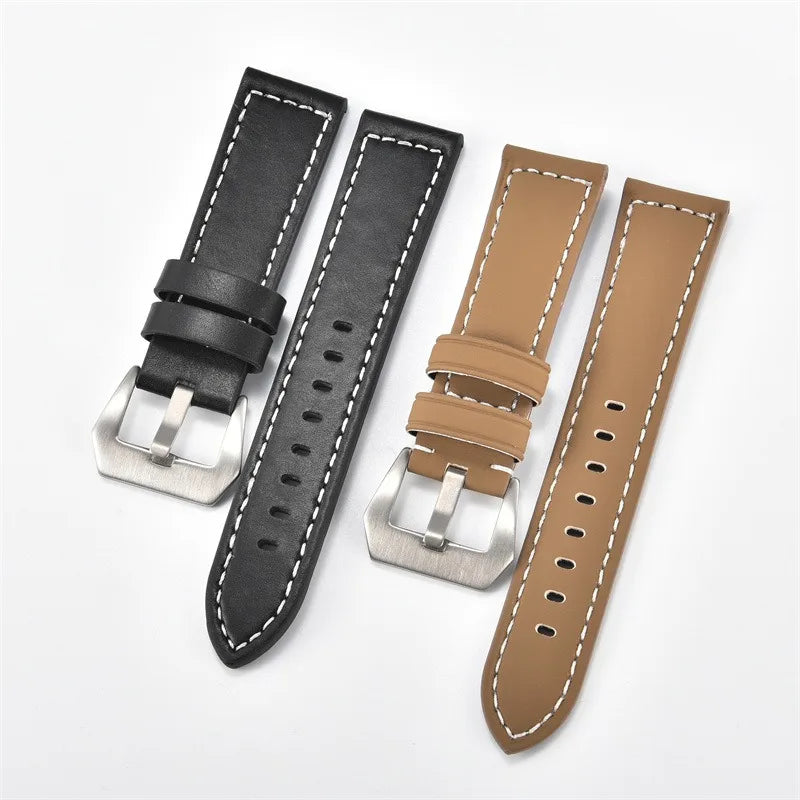 Custom Handmade Men 18mm 20mm 22mm Water-Resistant Multi Colors Genuine Luxury Nubuck Leather Watch Strap with Custom Logo