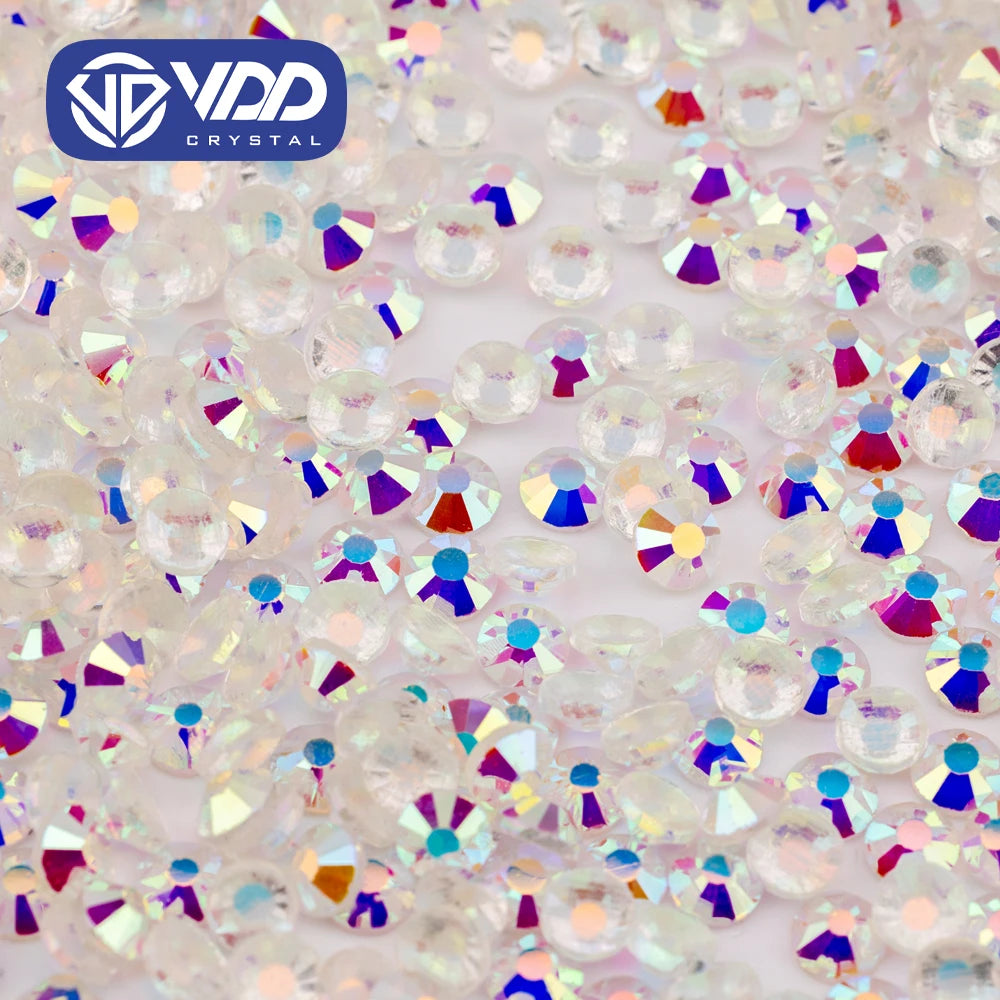 VDD 057 Transparent AB High Quality Hot-Fix Glass Rhinestone Crystal Flatback Strass Stones DIY Garment Decoration Wedding Dress