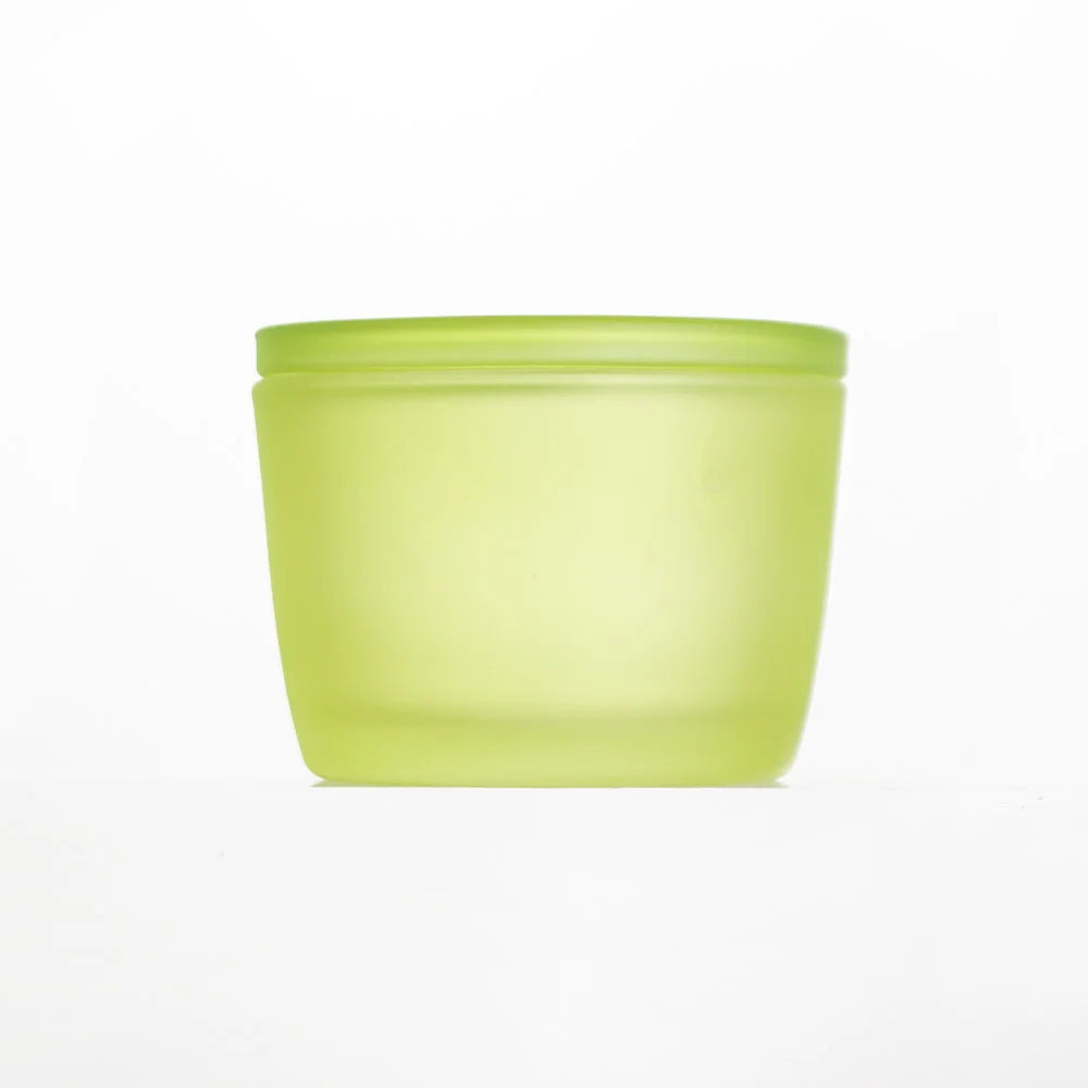 Wholesale 80ml Frosted Green Glass Jar with Smooth Top Lid Cylinder Design Perfume Candlestick Candle Stand Screen Printed Uzone