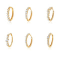 CANNER 2023 1PC Fine Jewelry Environment Friendly 18K Gold Plated 925 Sterling Silver Cubic Zirconia Paved Huggie Hoop Earrings