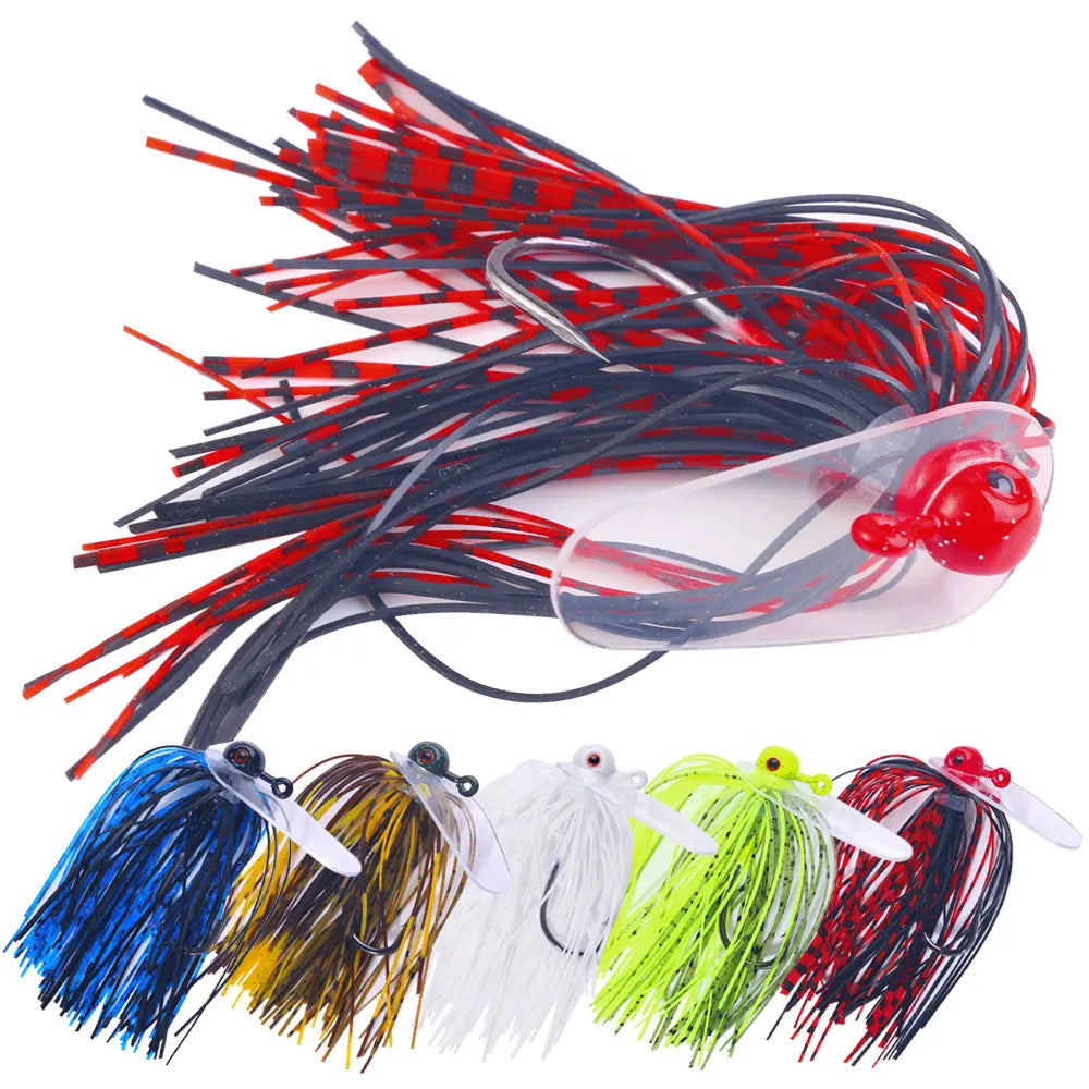 Hengjia 10g Buzzbait Silicone Skirt Jig Fishing Lure Buzzbait Swimbait Spinner Bait