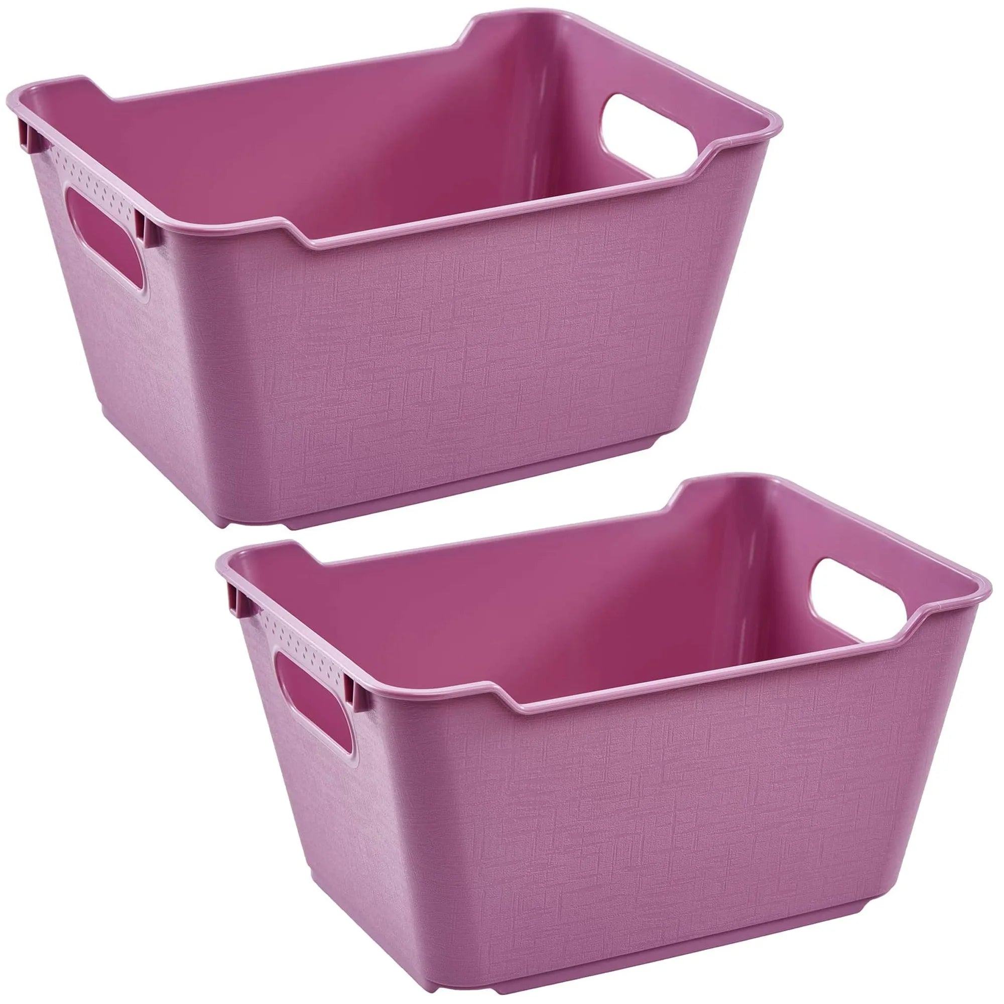 2x Storage Box Polypropylene 1.8 l Raspberry 19.5x14x10 cm