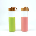20OZ Wide Mouth Dishwasher Safe Modern Style Infuser Drinking Bottle Glass Borosilicate Glass Water Bottles with Bamboo Lid