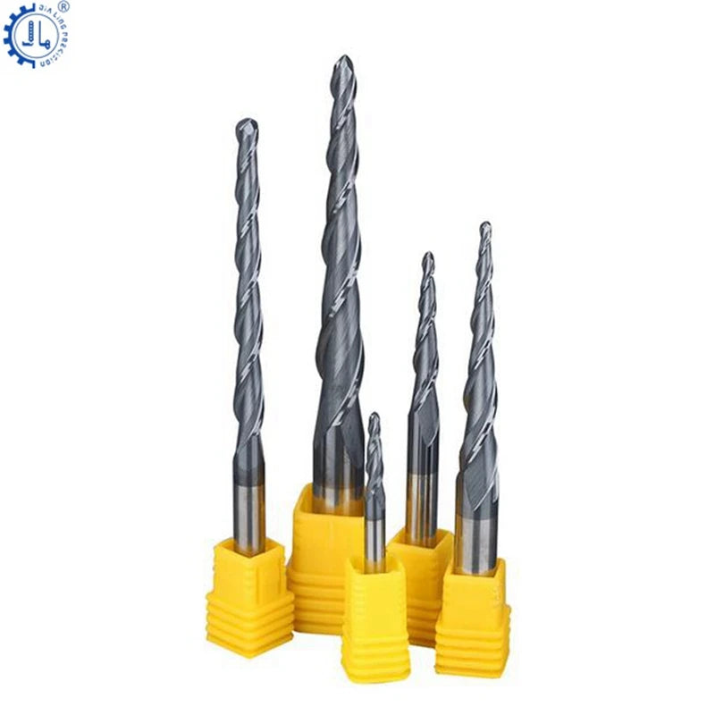 Taper Ball Nose End Mills Cnc Cutter Tapered Router Bit 3D Caving Taper CNC Bit