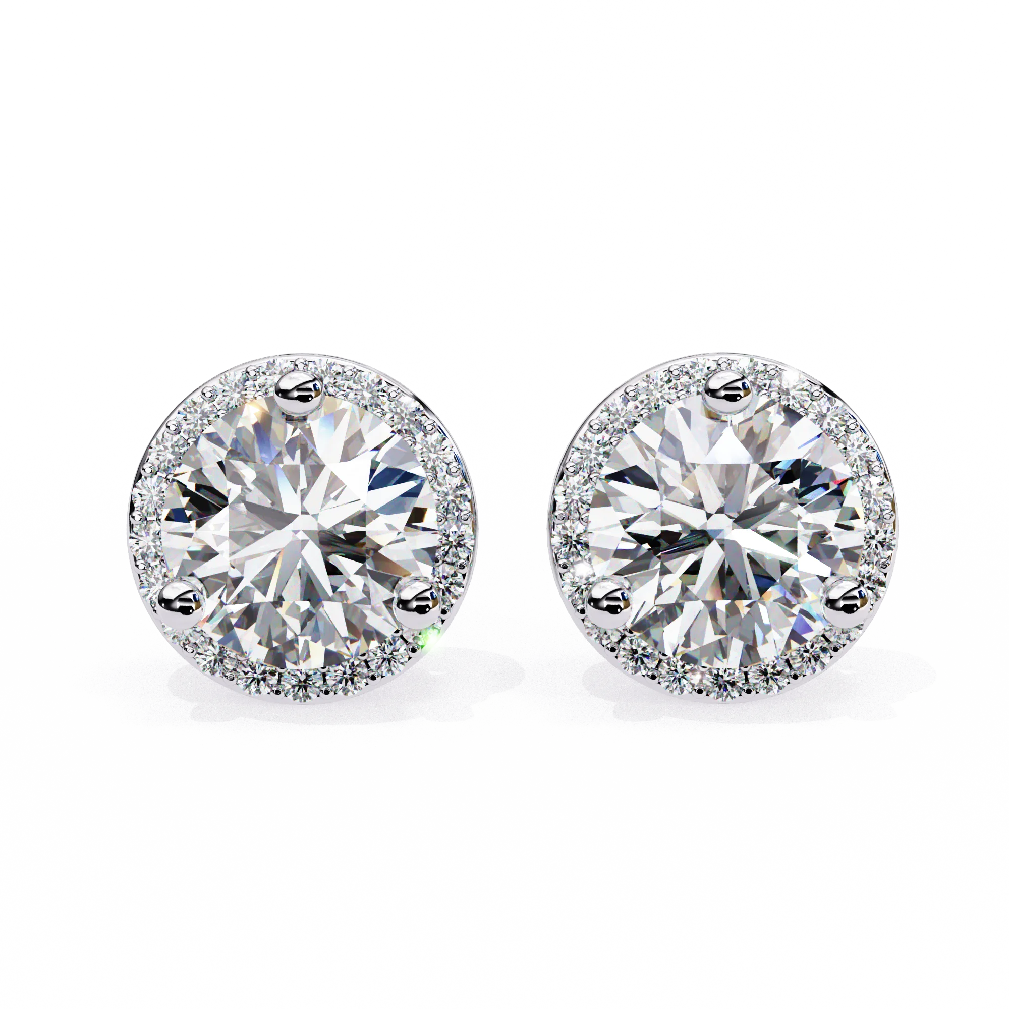 18K Gold Vintage Crown Shape Diamond Stud Earrings Alloy Bezel Set IGI Certified Women's Elegant Jewelry Anniversary Engagement