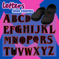 Wholesale Customized PVC 2D DIY Clog Girls Sandal Accessories Red Letters Shoes Decorations Black Cool Alphabet Shoe Rubber