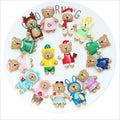 Colorful Flatback Slime Charms Planar Resin Flatback Charms Mini Christmas Cute Resin Bear Charms Resin Figure Dolls for Bows