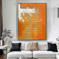 100% Handmade Artwork Orange Contemporary Minimalist 3D Decorative Abstract Paintings Canvas Wall Art