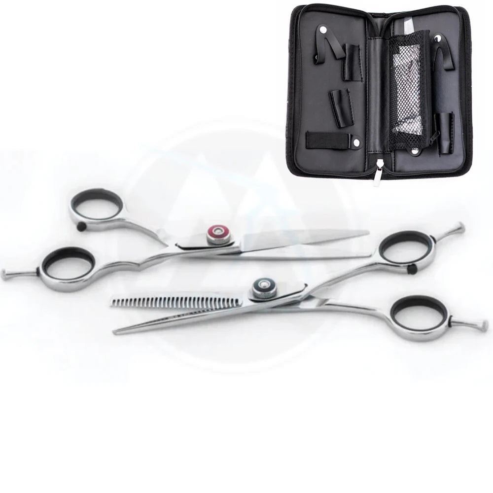 Classic Stainless Steel Shear Thinner Combo Professional Right-Handed Hair Cutting Scissors with Blunt-Sharp Blade for Men Women