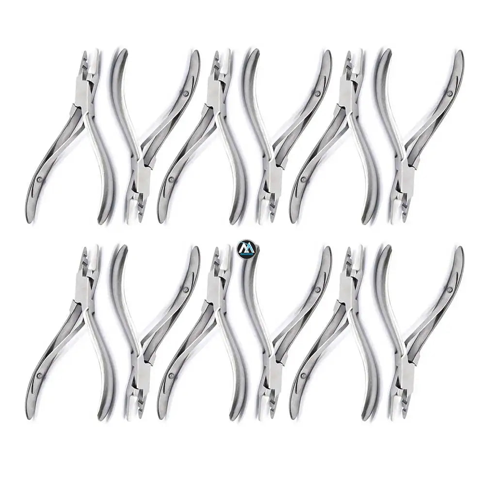Set of 12 Pieces Multi-Function Professional Hair Extension Plier for Hair Remove Micro Rin Stainless Steel Multi Use Pliers