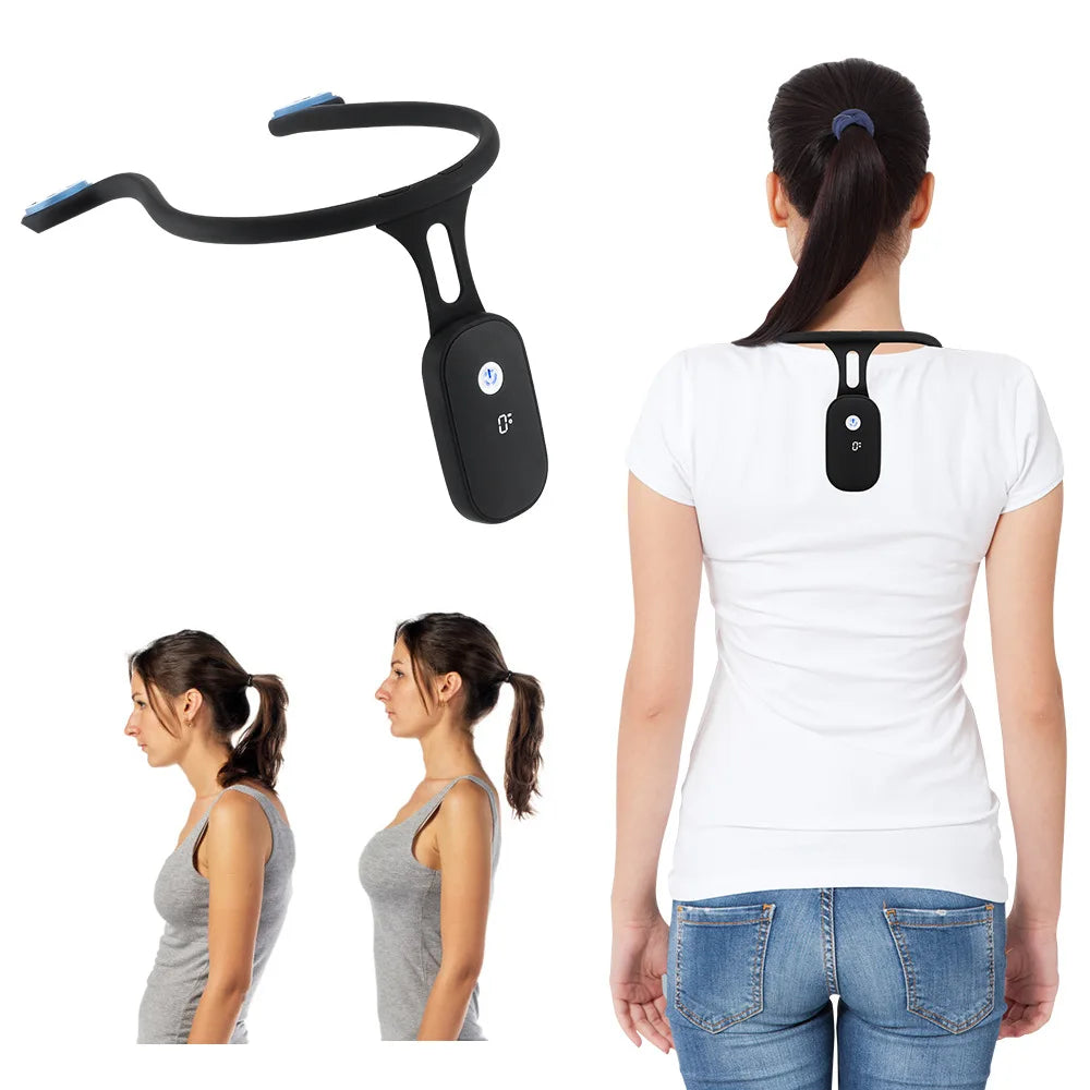 Intelligent Electronic Posture Corrector - Vibration Sensor Back Straightener Smart Adjustable for Effective Spine Alignment