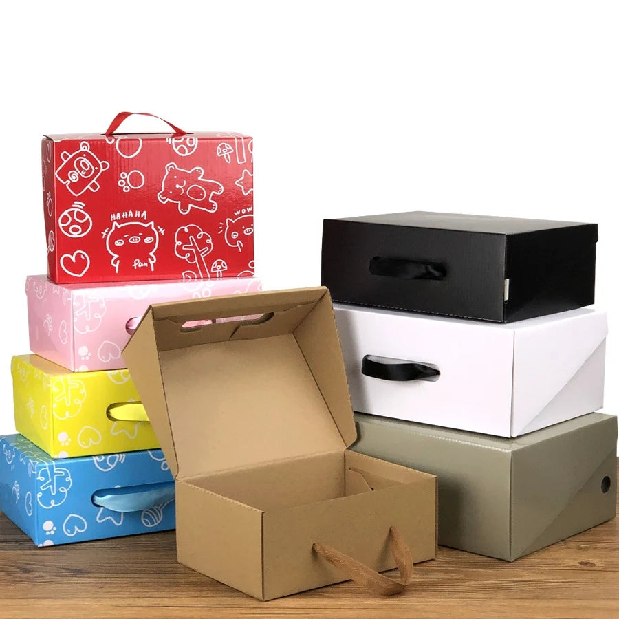 Custom Recyclable Gold Foil logo Corrugated Mailing Shipping Boxes Wholesale Cardboard Package Gift Mailer Shoe Box Packaging