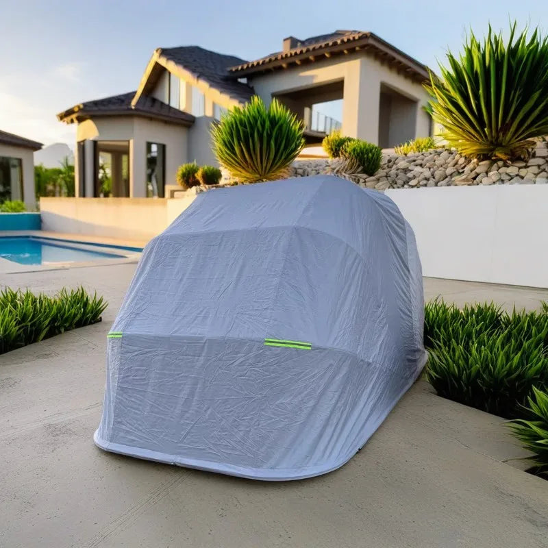Portable Foldable Metal Carport Shelter Kit with Easy Install Garden Garage Canopy Stainless Steel Roof Japanese Design