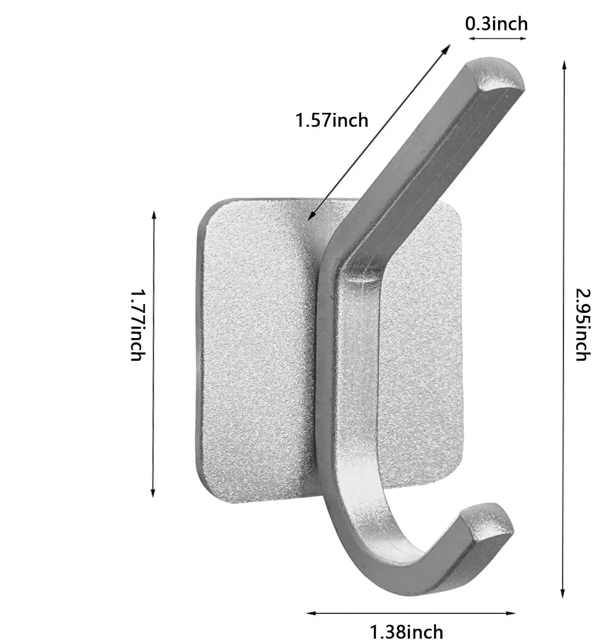 Sliver Color Adhesive Hook Magnetic Hooks Single Self Adhesive Hooks for Hanging Kitchen Office