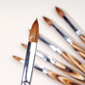 Professional 100% Kolinsky Wood Handle Nail Brush Art Manicure Round Wooden Pen Crystal Acrylic Gel Extension Nail Brush