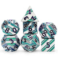 Wholesale DND Metal Dice Set Custom Stripes Polyhedral Game Dice D4 D6 D8 D10 D12 D20 D% for D&D Tabletop Games