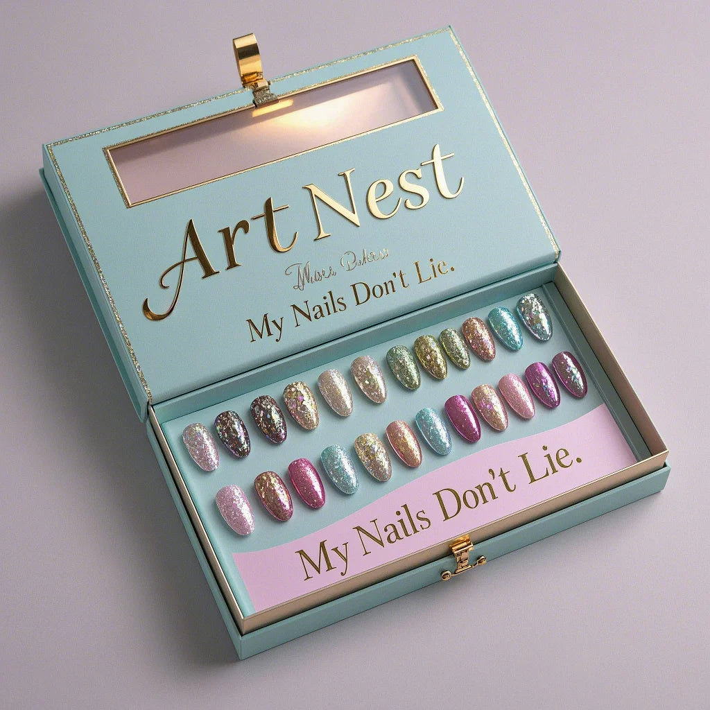Luxury Recyclable Nail Packaging Folders with Embossing & Matt Lamination
