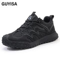 GUYISA Hiking Series Men's Work Shoes Standard Plastic Toe Anti-Puncture Microfiber Upper Chaussure De SÃ©curitÃ©