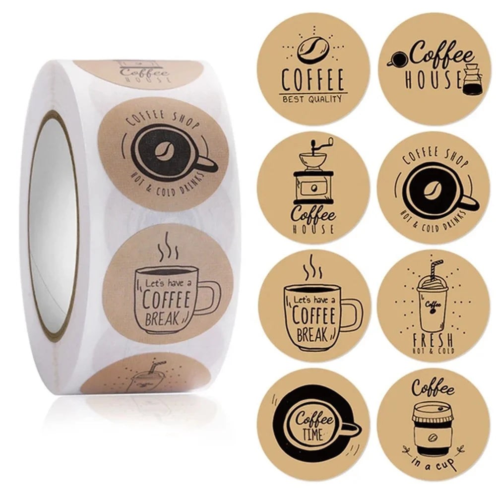 Custom Business Coffee Take-it-out Packaging Label Sticker Coffee Branding Business Promotional Label