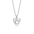 Wholesale Simple Style Pearl Bow Fashion Pendant Necklaces Sterling Silver for Women Jewelry