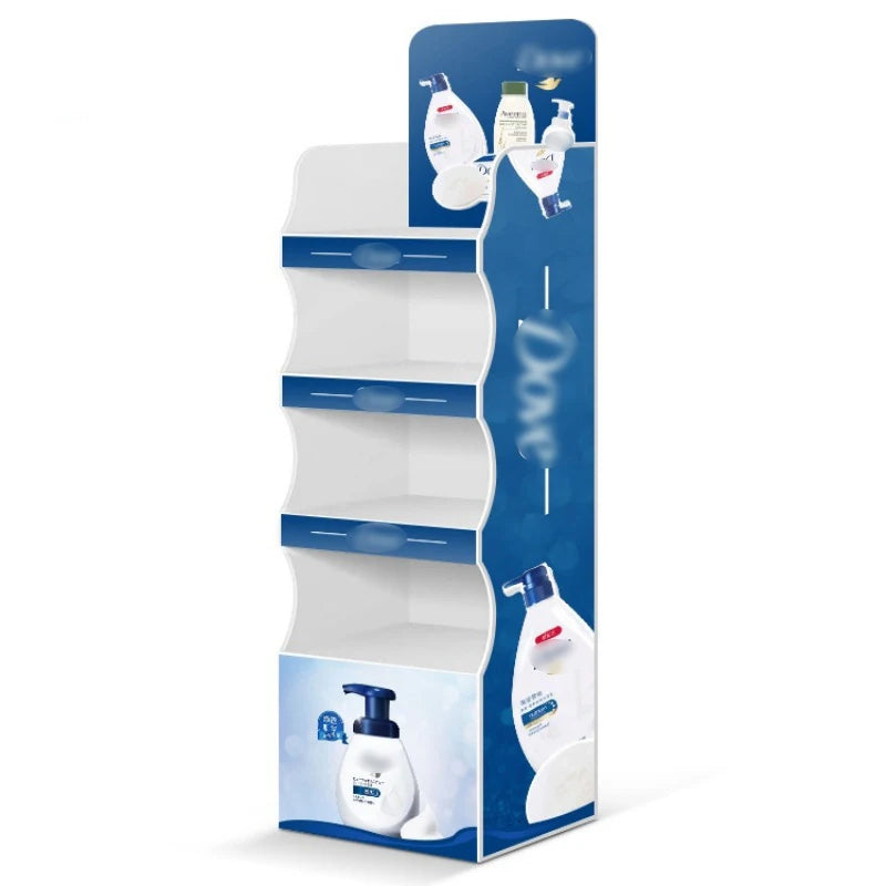 Custom Supermarkets Store Promotional Shelves Ground Retail Merchandising Shelves Display Rack Custom PVC Display Racks