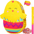 Easter Pinata Decorations Kit Easter Chick Egg Shape Pinata for Easter Birthday Party Anniversary Celebration Decoration