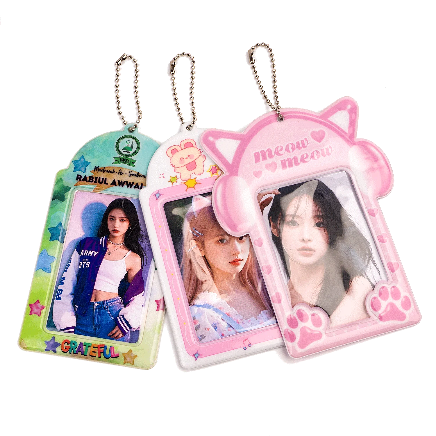 Lobey Kpop Full Color PVC Keychain Vinyl Cover Photocard Holder with High Visibility Print 10x15cm 0.5mm Thick