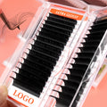 Ultra Black Individual Eyelash Extensions Supplies With Private Label Custom Packaging