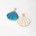 QIKU Wholesale Gold Plated Shell Charms 2 Colors Beach Style Sea Creature Dangle Pendants for Jewelry Making