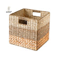 KUYUE Heavy Duty Hyacinth Square Baskets Large Wicker Storage Cubes Rattan Cube Storage Bins Shelf Organizers Wholesale Price