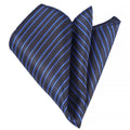 Black with Elegant Blue Striped Jacquard Neckerchief