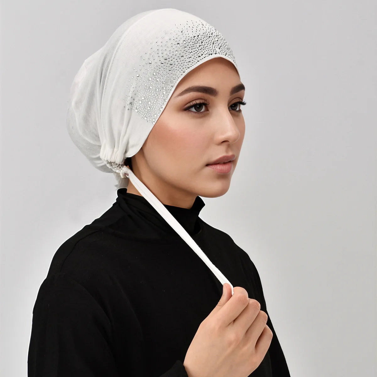 Hot Diamond Islamic Muslim Hijab Undercap with Tie Back Closure for Women Girls