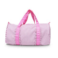 25pcs Lot GA Stock Pink Ruffle Seersucker Duffel Bag Girls Dancer Tote Weekender Bags Lightweight Travel Bag DOM106-2898