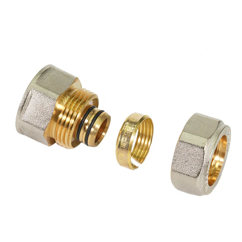 Bornic Factory Price 20-63mm Compression Brass Pex Al Pex Pipe Plumbing Floor Heating System Forged ANSI Standard