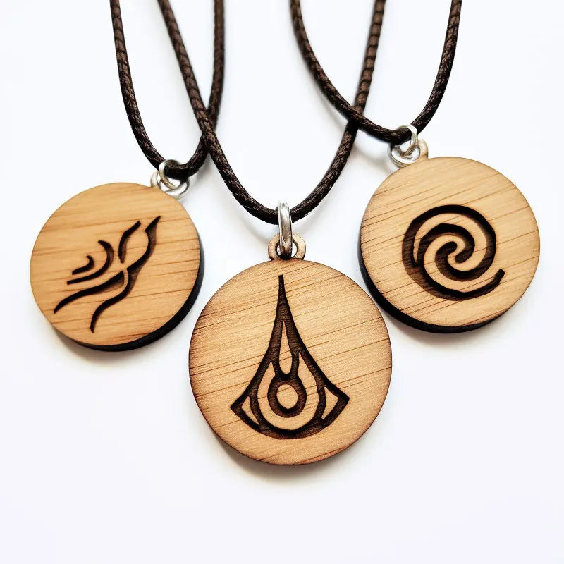 Cheap Bulk Eco Friendly Flat Wood logo Engraved Necklace Custom Wooden Pendant
