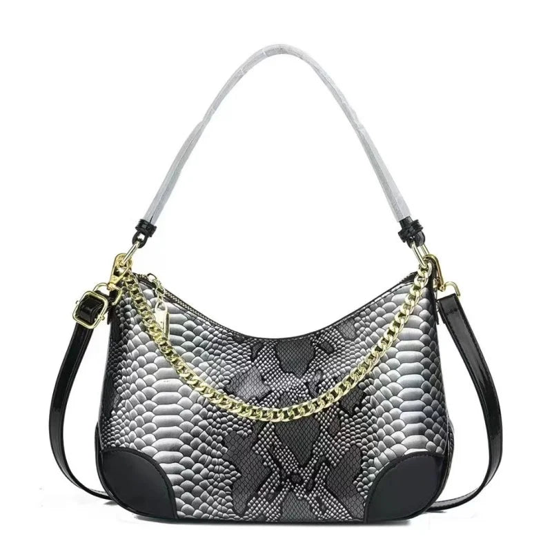 2026 New Snake Pattern Design Crossbody Handbag Elegant and Fashionable Handbag