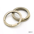 Leather Key Ring Accessories Custom Stamping logo Antique Brass Split Key Ring 30mm Flat Keyring O Ring