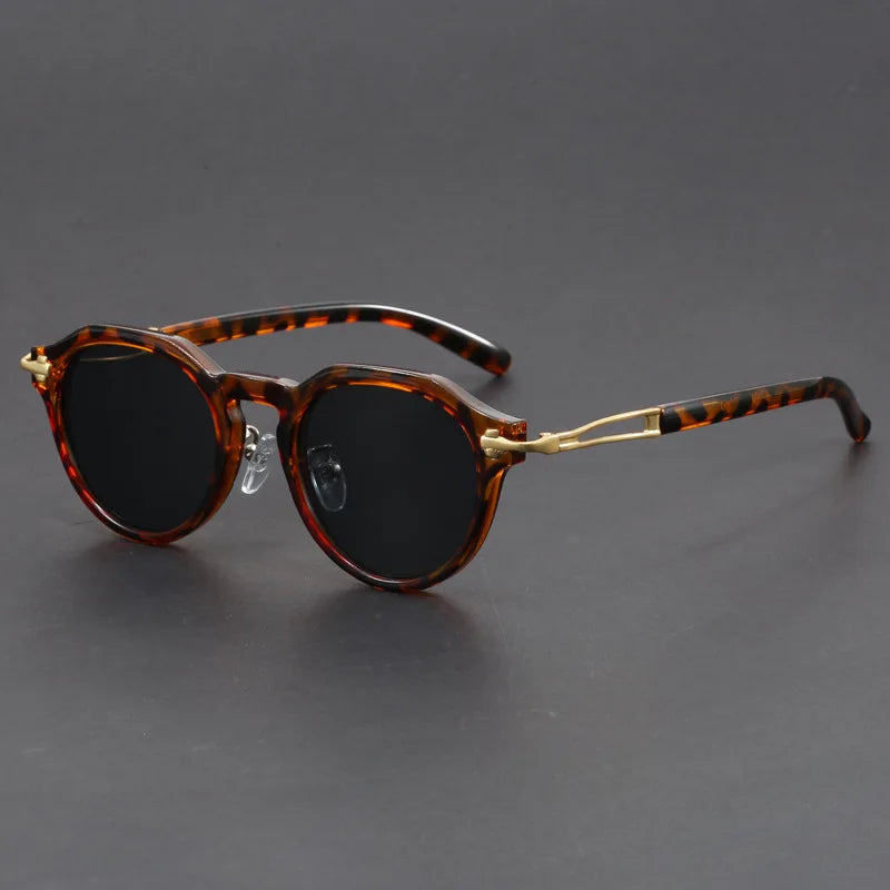 Logo Custom 2025 Vintage Men Alloy Square Sun Glasses UV400 Outdoor Driving Shades Round Sunglasses for Male
